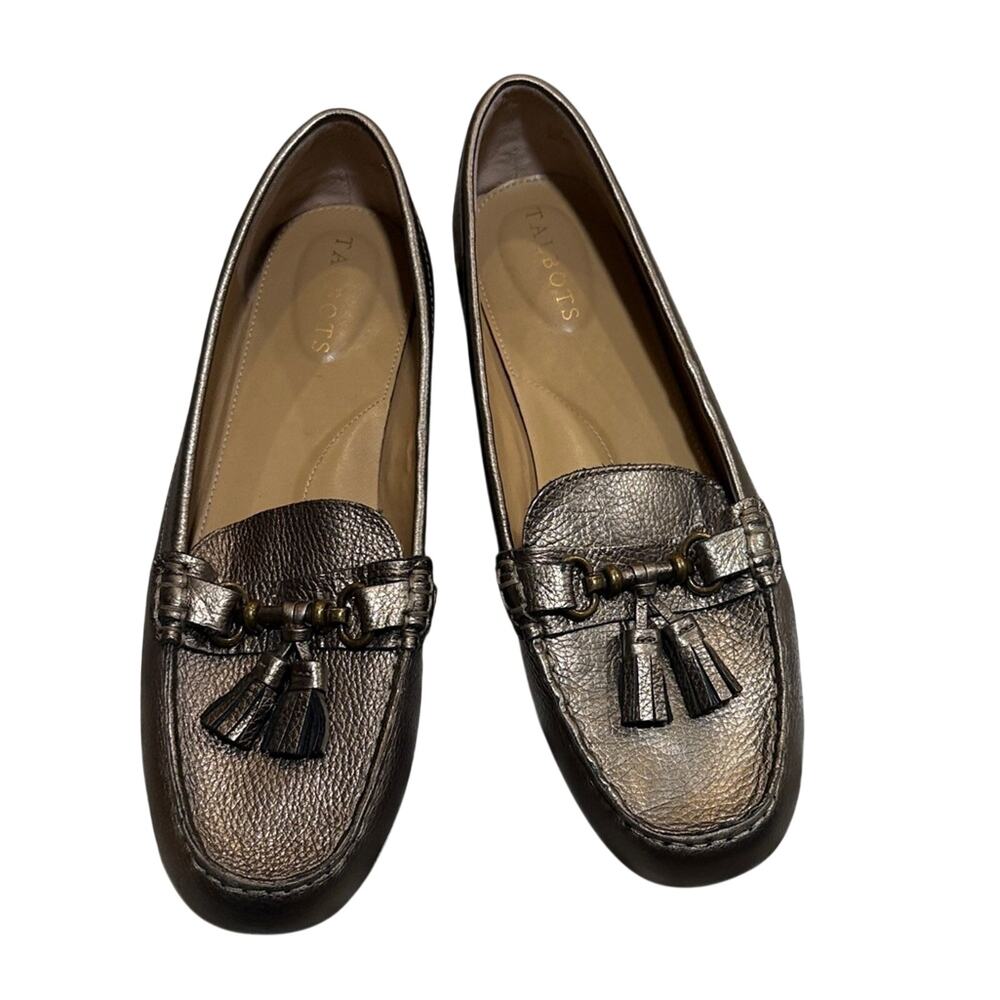 Talbots Women's Silver Tassel Loafers - Picture 2 of 7